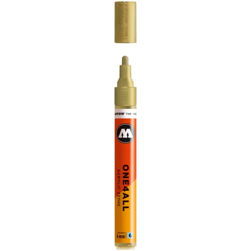 Molotow ONE4ALL Acrylic Paint Marker, 4mm, Metallic Gold, 1 Each (227.306)