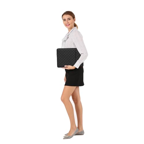 14" Mosiso Quilted Laptop Sleeve w/ Small Pouch (Black) - image 6