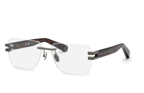 PHILIPP PLEIN VPP086M 0568 Bachelite Lucida Totale Eyewear Man Titanium, Square, 59
