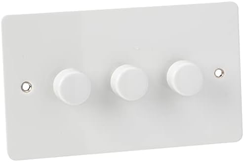 Schneider Electric Ultimate Flat Plate - 4 Gang 2 Way Dimmer Light Switch, Main & Low Voltage, 250W/VA, GU6242CPB, Polished Chrome