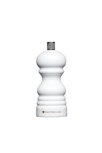 MasterClass - Macinapepe o macina sale con tappo intercambiabile, in plastica, bianco, 12 cm