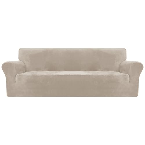 Housses de canapé extensible extra large en velours kaki premium