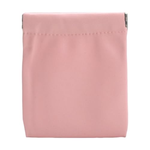 T Tooyful PUレザー メイクアップバッグ 小型ジュエリーポーチホルダー 旅行用 ポータブル ミニ財布オーガナイザー イヤリング ネックレス 口紅 指輪用, ピンク 10x12cm