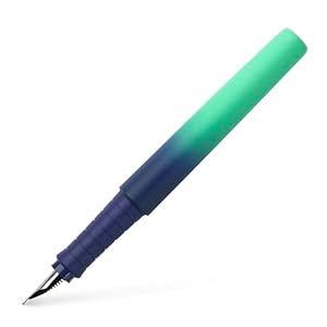 Faber-Castell 241018 - Füller Poly Pen, Federbreite M, Füllfederhalter buzzing blue