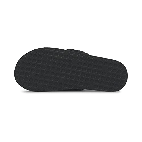 PUMA PUMA Women's Fluff Flip Slipper, Black Team Gold, 10