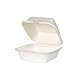 GREENBOX 50x Bio Burger-Box Einweg Zuckerrohr Schale Einweggeschirr biologisch abbaubar Burgerboxen Bagasse Schalen kompostierbar 500 ml Klappdeckel Box 14,3 x 15 cm