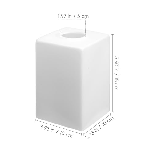 Image of PRETYZOOM Frosted Glass Light Shade 3.93 inch inchx3.93 inch inchx5.9 inch inch - Square Cylinder Lamp Cover Soft-Glare Replacement for Pendant, Wall & Table Lamps, Bedroom, Kitchen, Living Room