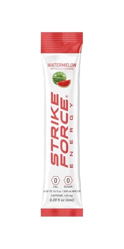 Image of Strike Force Energy Drink Mix - Watermelon Flavor - Natural Tasting Caffeine Drink - Turn Any Drink into a Healthy Energy Drink - Zero Calories, Keto Friendly, Sugar Free, Pre Workout (30 Liquid Packs)