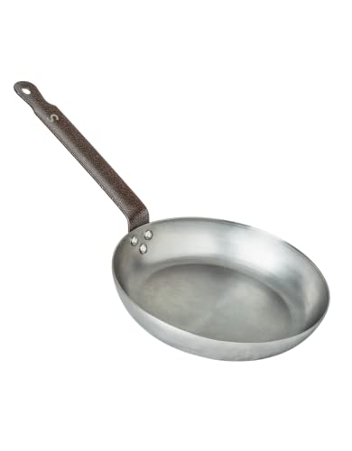 Sardel 8.5” Skillet - Made in Italy, Carbon Steel Frying Pan, Non Stick, Lightweight, Sturdy Heat Resistant Handle, Induction Compatible & Oven Safe