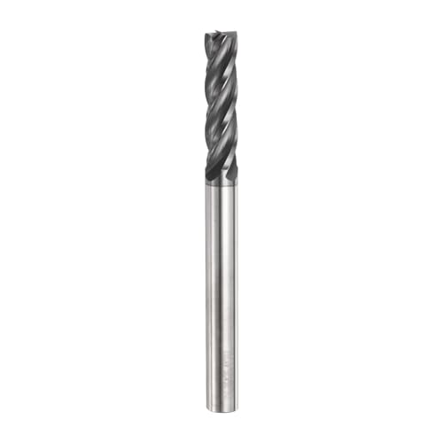 Image of HARFINGTON Carbide Square Nose End Mill Bit 1 /4 inch Cut Dia 4 Flutes TiAlN Coated Milling Cutter for Hardened Steel Metal (1 /4 inch Shank 1 inch Cut Length 3 inch Long 30 Degree Helix)