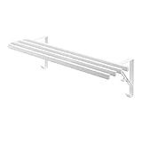 山崎実業(Yamazaki) 浴室扉 タオル掛け上 バスタオルハンガー ホワイト 約W57.5×D22.3×H17cm タワー tower バスタオルバー 簡単設置 パジャマ置き場 5999