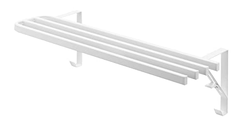 Yamazaki 5999 Bathroom Door Towel Rack, White, Approx. W 22.6 x D 8.8 x H 6.7 inches (57.5 x 22.3 x 17 cm), Tower, Bath Towel Hanger, Easy Installation, Pajama Storage