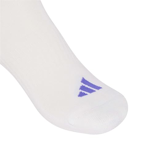 adidas Unisex 3Stripes Cushioned Sportswear Crew Socks 3 Pair Pack Socks, white/Solar Purple/crew yellow/Pure Turbo, S – Ansicht 4