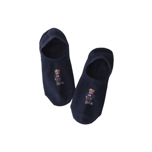 Polo Ralph Lauren 03207920 Womens Socks Polo Ralph Lauren Organic Cotton Blend Denim Mini Bear Cover Socks 68.navy 29-33 US