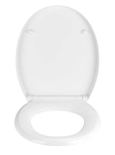 WENKO WC-Sitz Mod. Crevada DuroUnbreakable, belastbar bis 1500 kg, bruchfest und strapazierfähig, mit Easy-Close Absenkautomatik, inkl. Mikrofasertuch, 39 x 45,5 cm, Weiß