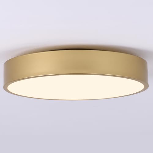 Image of 3-Light Modern Gold Flush Mount Ceiling Light 15.8 Inch