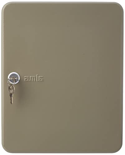Amig Wall Mounted Key Cabinet Model 2172 Epoxy Grey Steel with Security Lock and 2 Blank Key Holder with Capacity for 93 Keys Dimensions 300 x 240 x 80 mm - Image 4