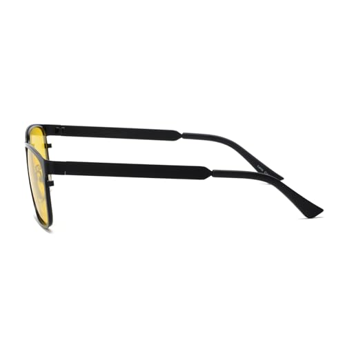 Polarized Photochromic Sunglasses Night Driving Glasses for Men, Retro Rectangular Yellow Shades4