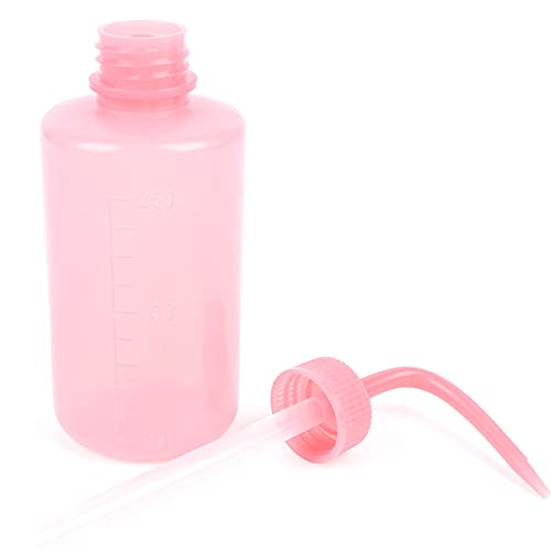 250ml+500ml Plastic Safety Wash Bottle, Pink Lab Squeeze Bottle with Narrow Mouth and Scale Labels, Squirt Bottle For Plant Flower Succulent Watering - 2 Packs