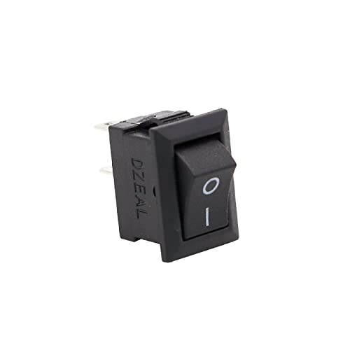 Image of Electronic spices Small Mini Boat Snap-in 2-Pin Plastic On /Off Rocker Switch Button (100psc) (BLACK)