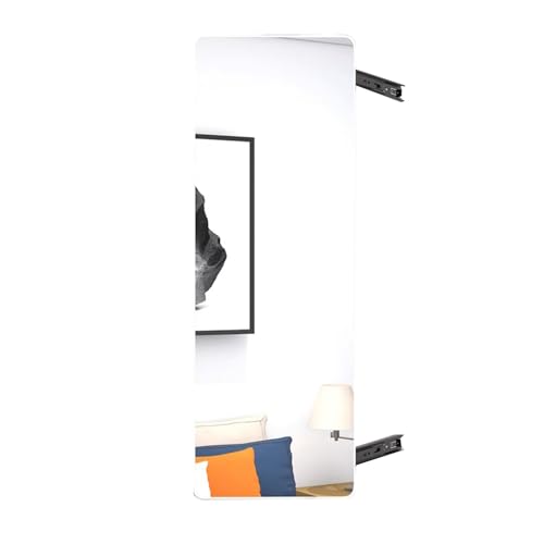 Armario de espejo de longitud completa con espejo plegable integrado, diseño extraíble invisible para espacios interiores, 80 x 40 cm