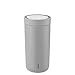 Produktbild Stelton To-Go Click - Thermobecher, doppelwandige Isolierflasche - Rostfreier, auslaufsicherer Kaffeebecher/Teebecher mit Smart-Click-Deckel - Heiße & kalte Getränke - 0,4 Liter, Soft Light Grey