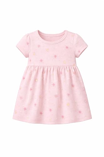 Image of EIO Girls Cotton Frock Dress Combo Pack | Multicolor Printed Knee Length Casual Dresses for Kids | Soft & Breathable Summer Wear Outfit
