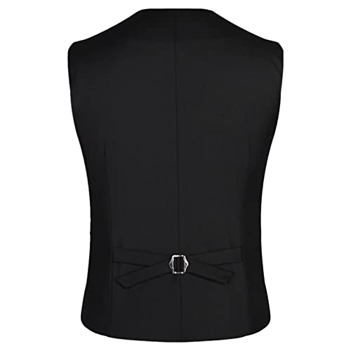 JEsilunmaMY Men's Slim Fit Suit Vest V-Neck 3 Button Business Waistcoat Formal Dress Vest with Pockets for Suit or Tuxedo2