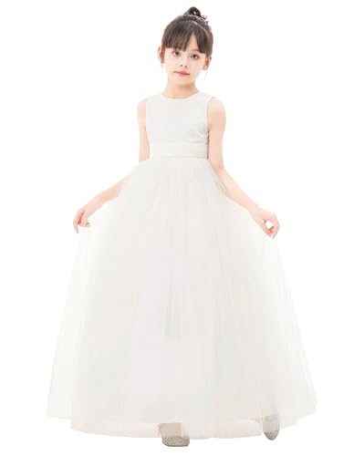 ekidsbridal Floral Lace Heart Cutout Flower Girl Dress for Church Communion Gowns 172noFT4