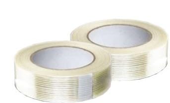 Confezione da 48 rotoli di nastro adesivo, rinforzato, con fibre di vetro,19 mmx50 mt