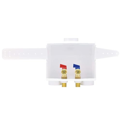 Image of Eastman 1 /2 Inch Sweat Connection x 3 /4 Inch MHT Washing Machine Outlet Box, Push to Connect Brass Plumbing Fittings, Double Drain, 60243