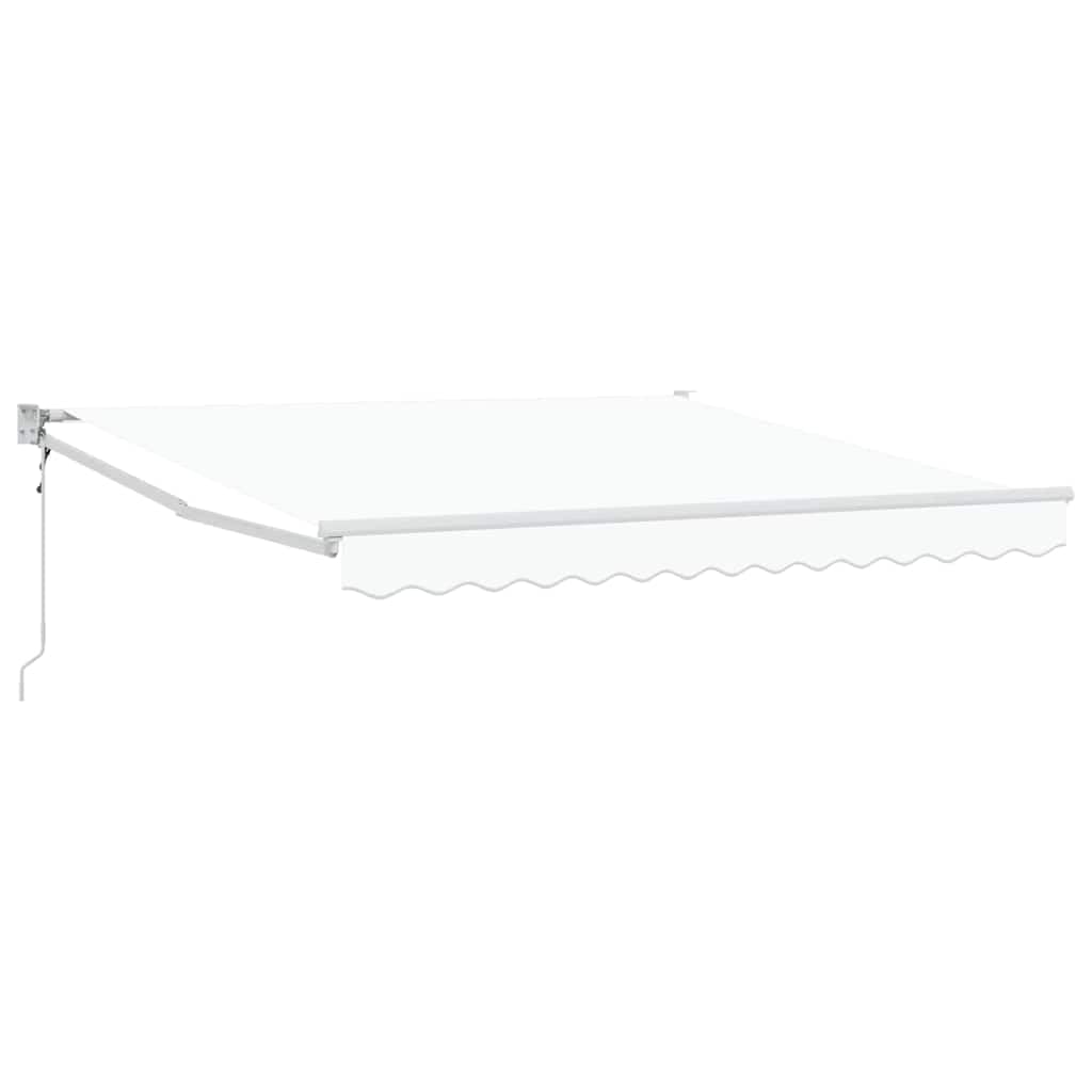 Store banne rétractable blanc pour bloquer la chaleur sur le balcon
