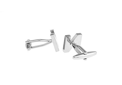 Mancuernillas KnBoB Inicial N en Plata para Camisa de Esmoquin miniatura 3