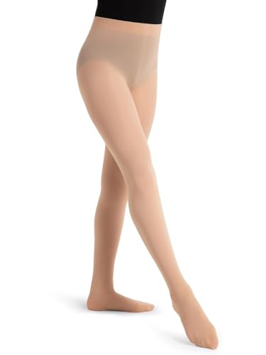 Capezio Girls' Ultra Soft Self Knit Waistband Tight Hosiery, Maple, One Size US2