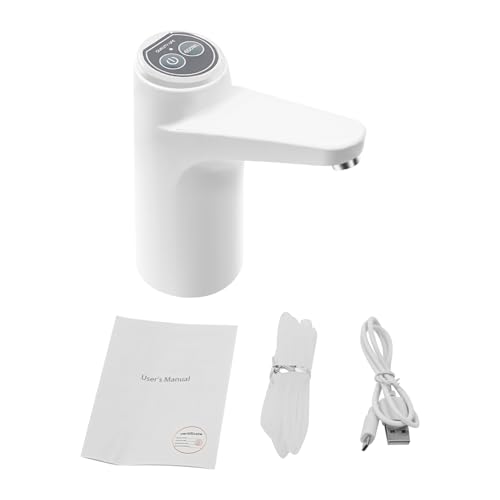 Elektrische Wasserflaschenpumpe, Tragbar und Wiederaufladbar, Automatischer Wasserspender für Zuhause, Büro, Küche und Camping (Weiß)