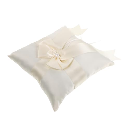 Cabilock Engagement Pillow with Bowknot Decoration Elegant Wedding Bearer Cushion for Flower Girls Luxurious Soft Material for Ceremonies and Proposals