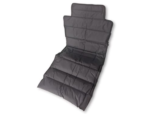 QUIRUMED Cojín Acolchado y con Respaldo, Ergonómico, Fácil Limpieza, 85 x 45 x 5 cm, Color Negro, Nylon, Fibra de algodón, para Sillas de Ruedas, para Mayores