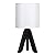 HAITRAL Wooden Tripod Table Lamp with Black Base, Small Table Lamp Bedsides Lamp with Linen Fabric Shade, Nightstand Lamp Cute Night Lamp for Bedroom,Kids Room,Nursery,Dorm