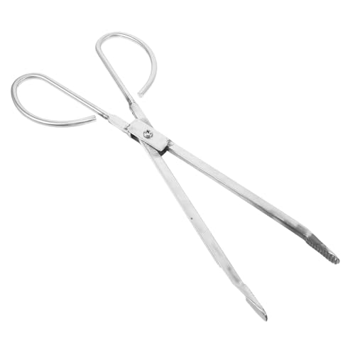 Mikikit Atizador para Leña de Acero Inoxidable de 36 CM Herramienta Portátil Resistente al Calor para Fogatas Barbacoas y Chimeneas Pinzas para Leña Antideslizantes y Duraderas