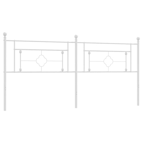 HETFTJN Tête de Lit de Remplacement en Métal Blanc 200 cm, Dossier de Lit en Acier Thermolaqué 206 x 3 x 97 cm, Design Classique et Élégant pour Cadre de...