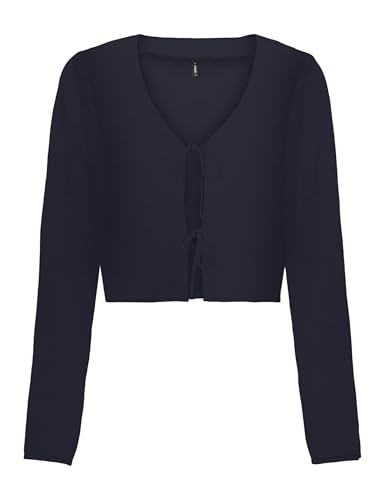 Top Hailey Tie Onlnova Bleu Nuit - Blouse Manches Longues Femme