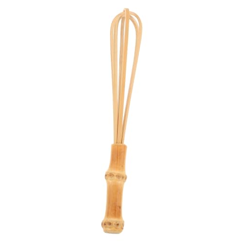 SECFOU 竹製ハンドホイッスク 手動卵泡立て器 エルゴノミックハンドル 快適グリップ 耐久性 キッチン用ミニミキサースティック 再利用可能