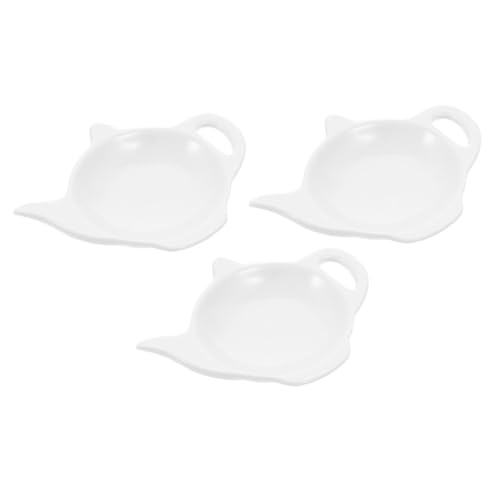 PRETYZOOM Logo Printed Ceramic Teapot Tea Bag Coaster Set for Teaspoon Rests Condiment