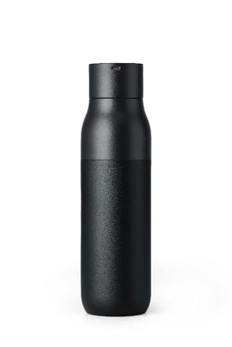 LARQ Stainless Steel Bottle - Self-Cleaning Water Bottle And Water Purification System, Obsidian Black (25Oz / 740Ml)