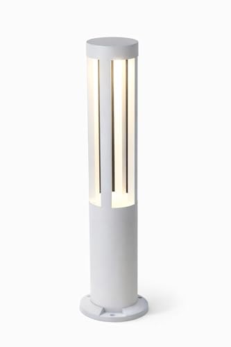 Lampioncino LED da Giardino 60 cm 12W 600LM Luce Calda 3000K IP65 Paletto Luminoso da Esterno in Alluminio per Vialetti Giardino Cortile Illuminazione Moderna Bianco