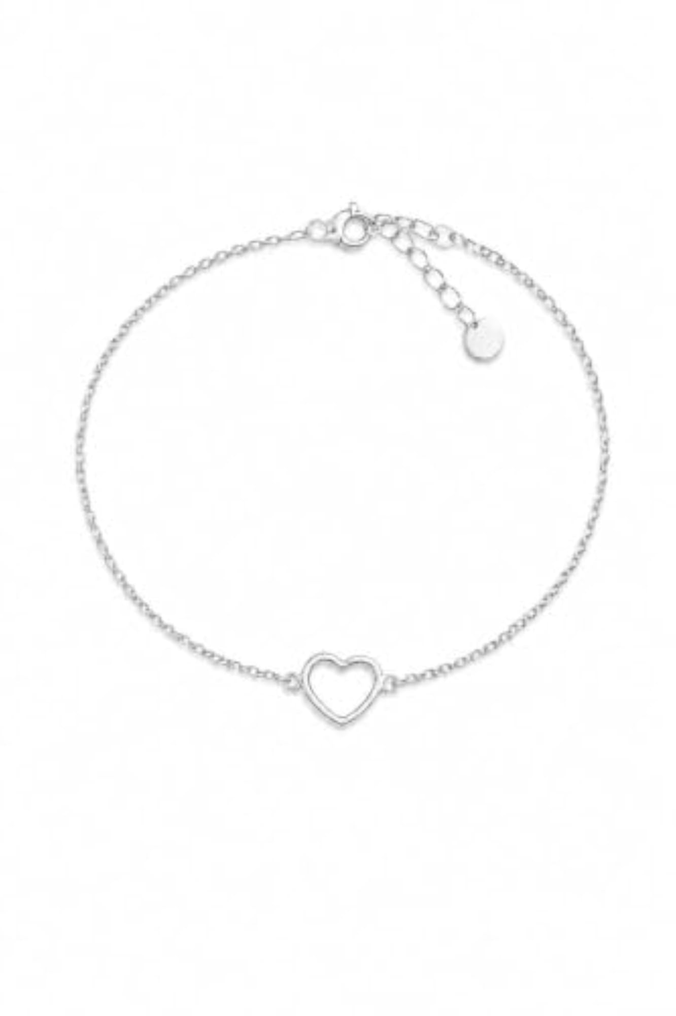 Women's Sterling Silver Aadhya Hollow Heart Bracelet