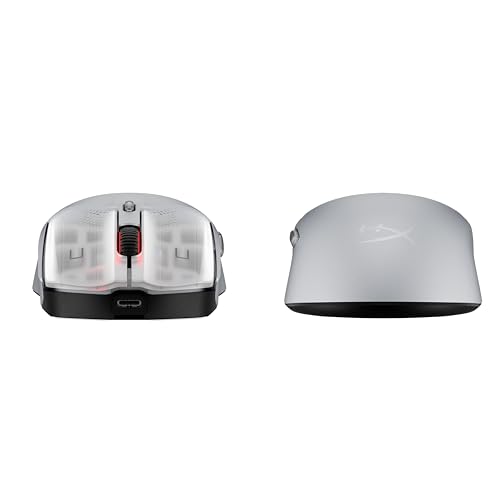 HyperX Pulsefire Haste 2 S Wireless, Souris Gaming sans Fil Ultra Légère 64 g, Coque en Alliage de Magnésium, Capteur HyperX 26K Jusqu’à 26 000 DPI, Autonomie Jusqu’à 120h, Patins en Verre, Gris