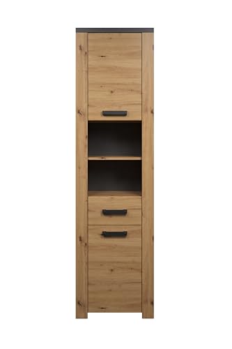 trendteam smart living - Follow - Hochschrank - Artisan Eiche/Matera - 4 Fächer und 2 höhenverstellbare Einlegeböden - (BxHxT) 37 x 192 x 31 cm - Badschrank im Landhausstil - kratzfest trendteam smart living - Follow - Hochschrank - Artisan Eiche/Matera - 4 Fächer und 2 höhenverstellbare Einlegeböden - (BxHxT) 37 x 192 x 31 cm - Badschrank im Landhausstil - kratzfest