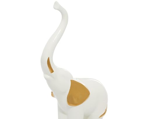 Estatua Decorativa de Elefante Cerámica Porcelana 14" H Set 2 miniatura 5
