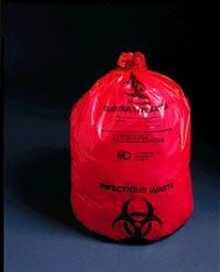 PT# F118 PT# # F118- Bag Biohazard 38x33" 33 Gallons Infectious Waste Red 250/Ca by, Medical Action Industries